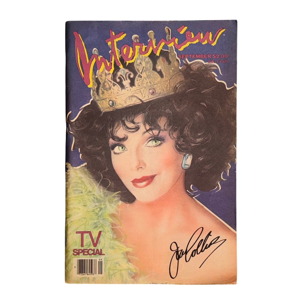 Vintage Interview Magazine September 1984 Joan Collins TV Special Valentino Ad